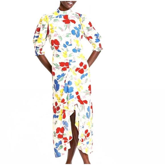 Rixo X Target Floral Chiffon High Neck Cascade Ruffle Front Maxi Dress Rayon - 8 - Picture 1 of 8